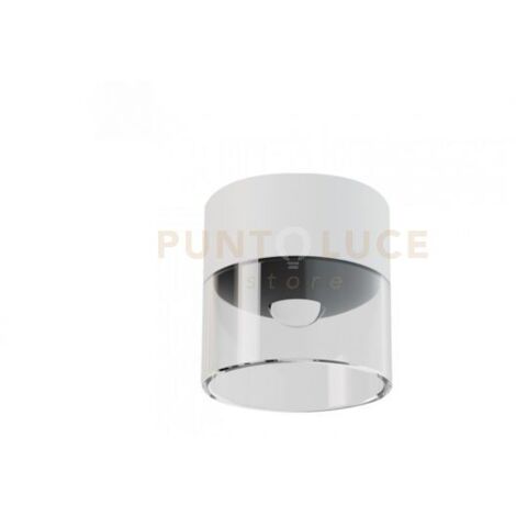 S214 Faretto  bianco  a led 10W 3000K 720LM d.8cm in alluminio e acrilico