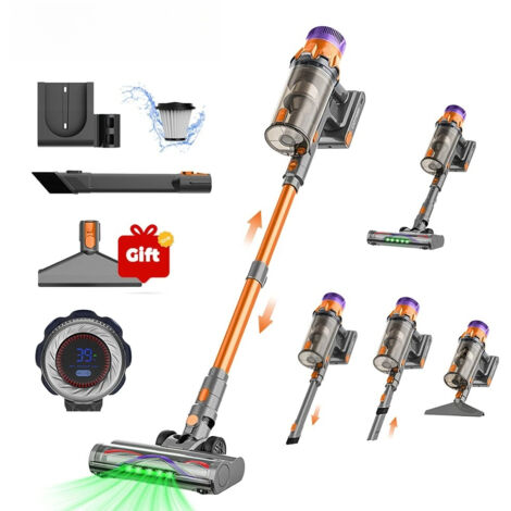 S25 aspirateur sans fil 650W 60kPa forte aspiration 70 minutes d'autonomie appareil ménager Portable batterie amovible, Or