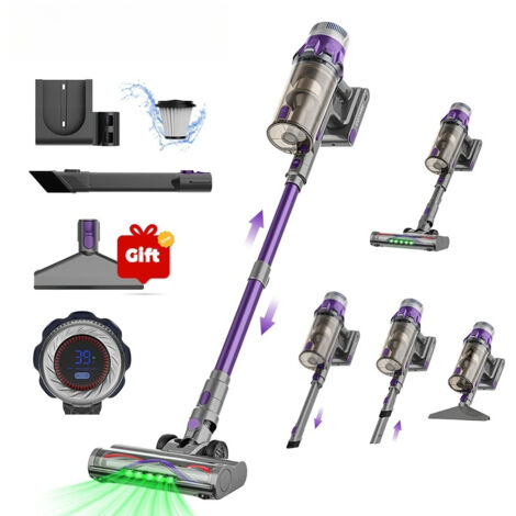 S25 aspirateur sans fil 650W 60kPa forte aspiration 70 minutes d'autonomie appareil ménager Portable batterie amovible, Violet