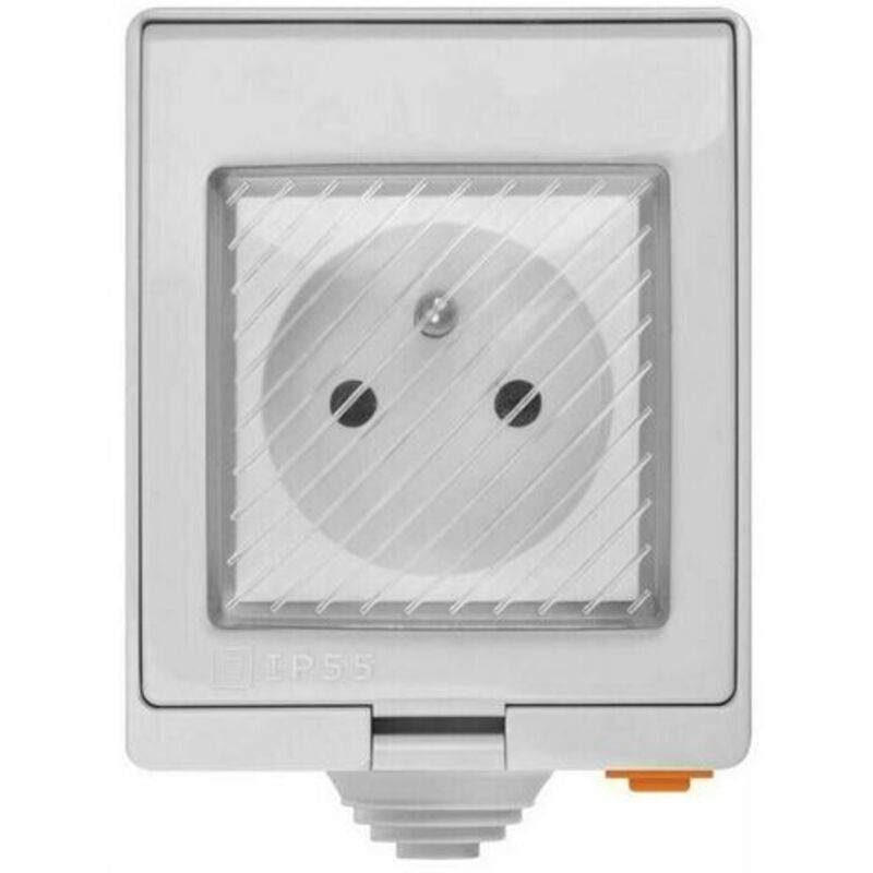 S55 tpe-fr Prise Intelligente Extérieure 16A, Prise de Courant Connectée WiFi Étanche IP55,Compatible avec Android & iOS ,Contrôle à
