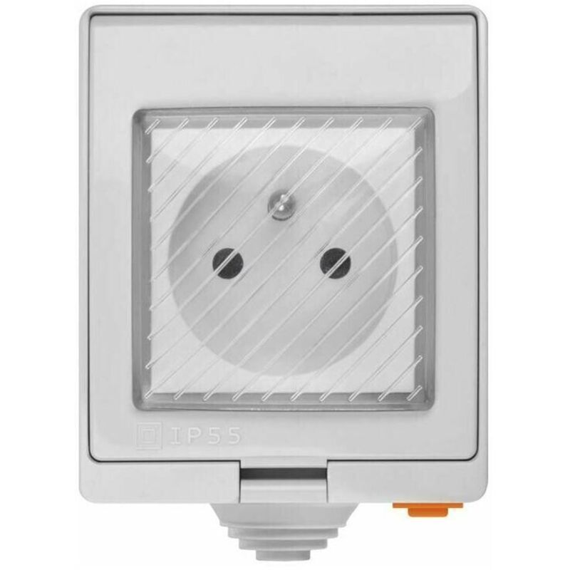 S55 TPE-FR Prise Intelligente Extérieure 16A, Prise de Courant Connectée WiFi étanche IP55,Compatible avec Android & iOS ,Contrle à Distance,Commande
