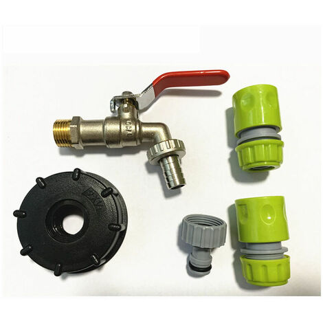 S60X6 Connecteur de robinet IBC en laiton 1/2 (13 mm) avec joint de jardin