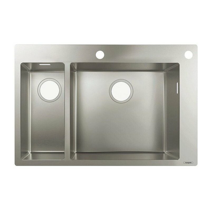 

S712-F655 Fregadero empotrado 180 x 450 con 2 orificios para grifería acero inoxidable