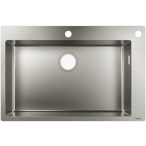 S712-F660 Évier encastré 660avec 2 trou s pour robinet acier inoxydable