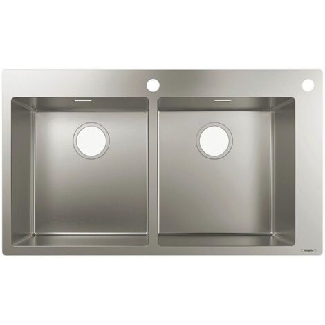 S712-F765 Évier encastré 370 x 370avec 2 trou s pour robinet acier inoxydable