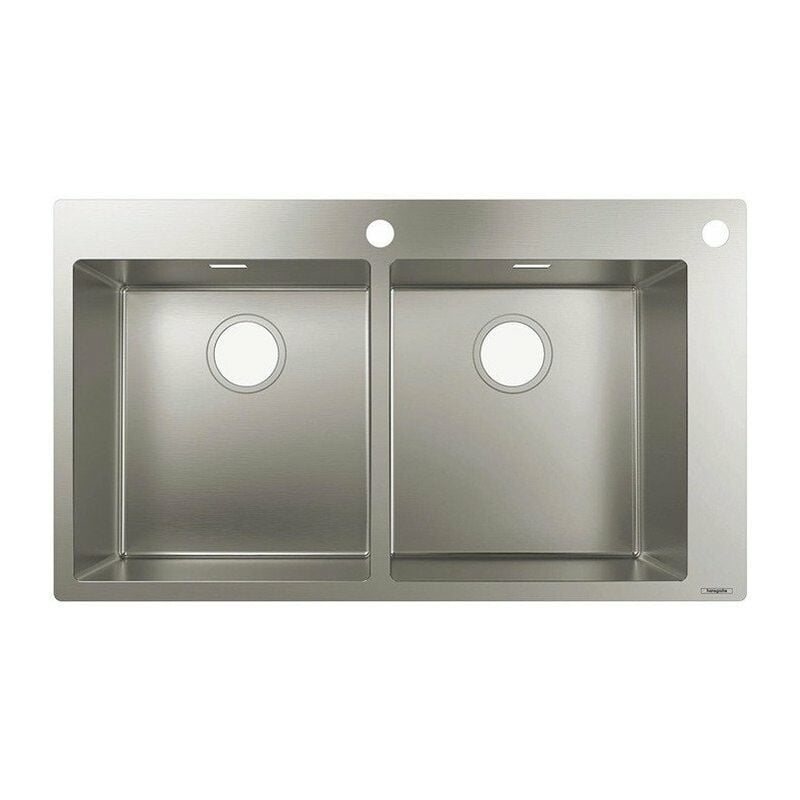 

Hansgrohe - S712-F765 Fregadero empotrado 370 x 370 con 2 orificios para grifería acero inoxidable