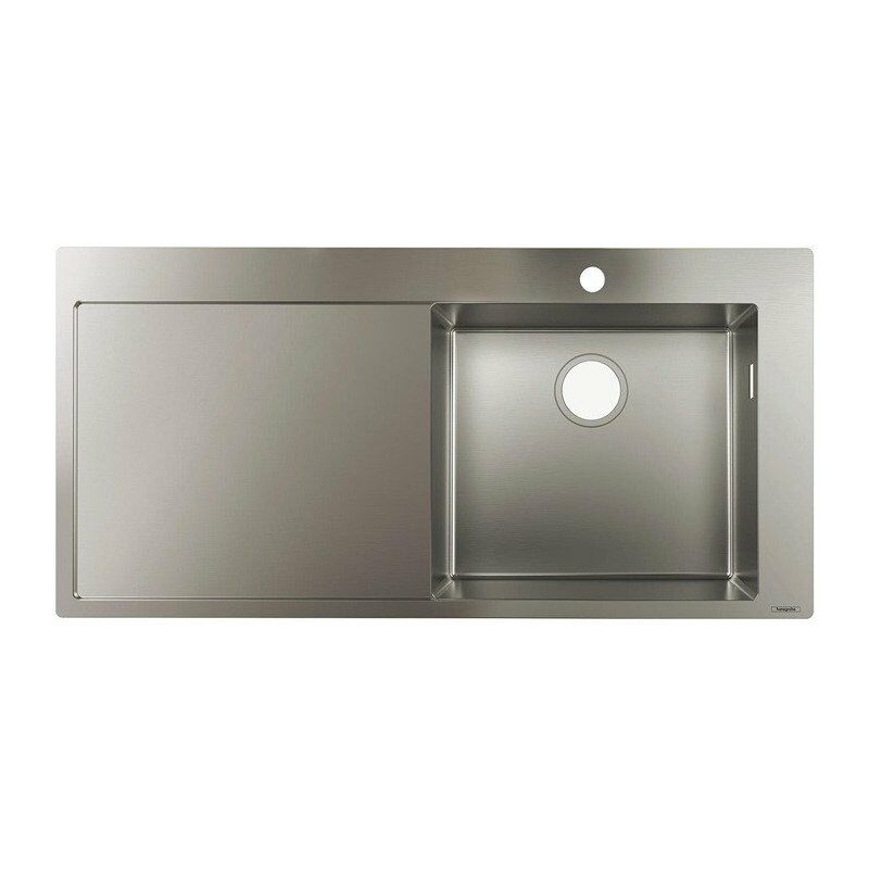 

Hansgrohe - S715-F450 Fregadero empotrado 450 con escurridor con orificio para grifería acero inoxidable