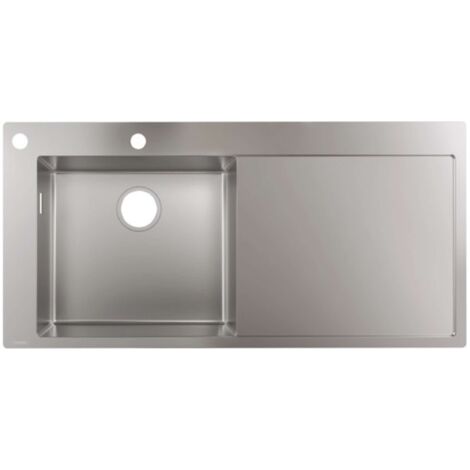 S718-F450 Lavello incasso 450 con gocciolatoio a 2 fori rubinetteria inox