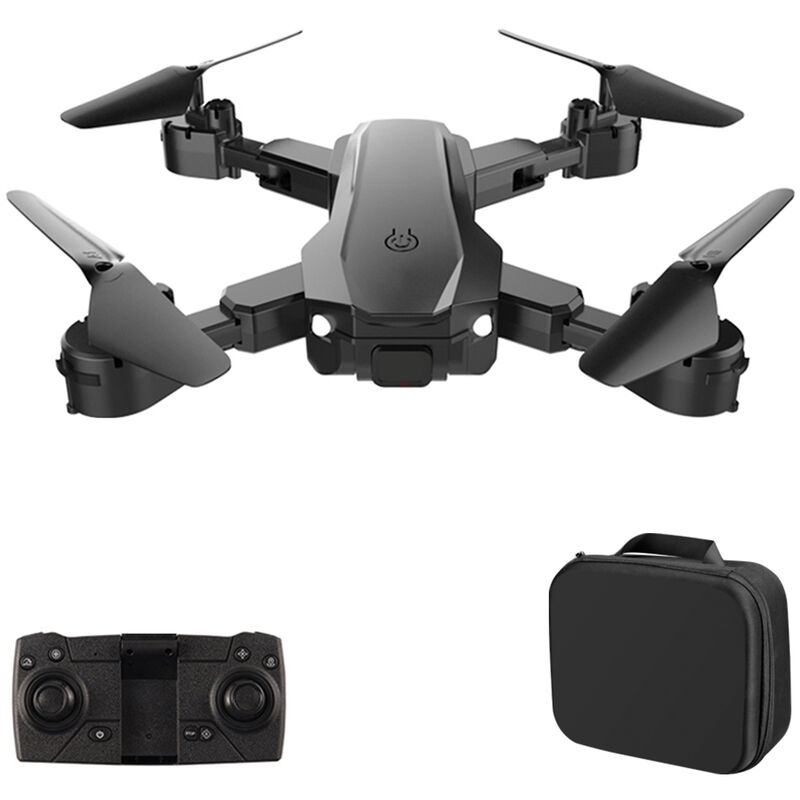 

S80 RC Drone Quadcopter plegable con funcion Modo sin cabeza Paquete de bolsa de almacenamiento de aterrizaje de despegue con un boton,Negro, negro,