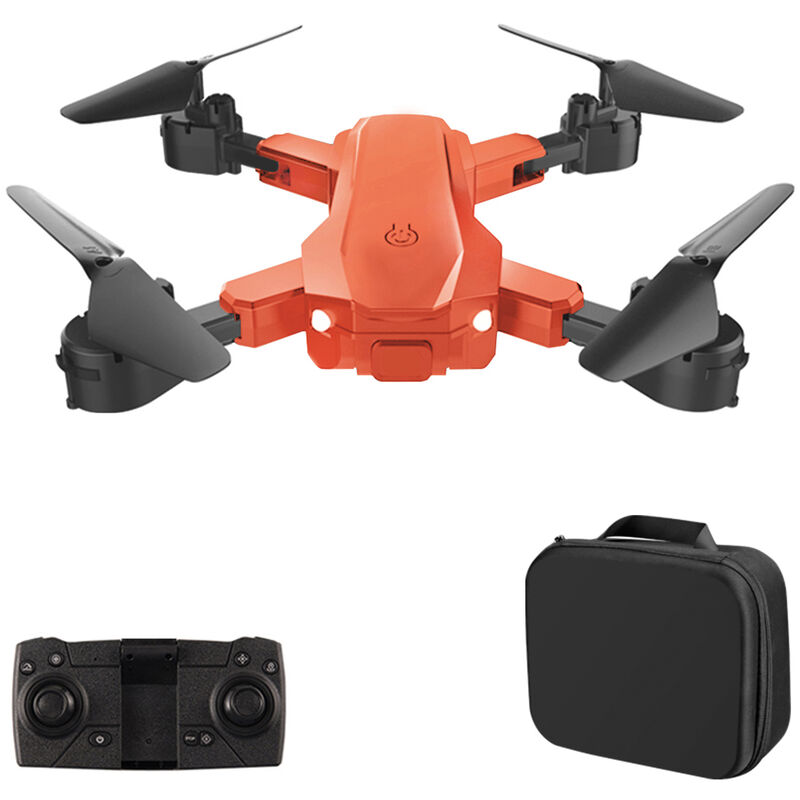 

S80 RC Drone Quadcopter plegable con funcion Modo sin cabeza Paquete de bolsa de almacenamiento de aterrizaje de despegue con un boton,rojo, sin