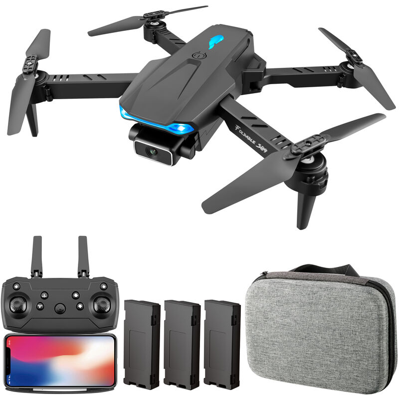 

S89 RC Drone con camara 4K Wifi FPV Drone Mini Quadcopter de juguete plegable para ninos con control de sensor de gravedad Modo sin cabeza Funcion de