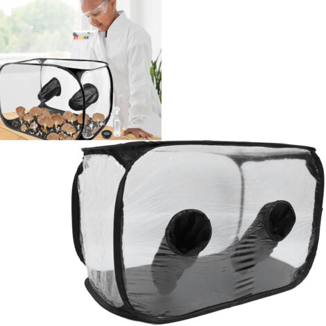 SAB: Tragbare und zerlegbare PVC-Luftbox mit Edelstahlrahmen, 80x50x50 cm, für Mykologie und Pilzzucht