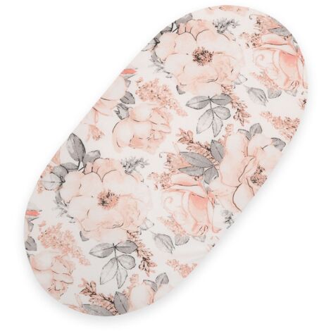 Sábana ajustable de algodón para moisés bohemio y cochecito góndola, 75 x 35 cm - Rosas sepia