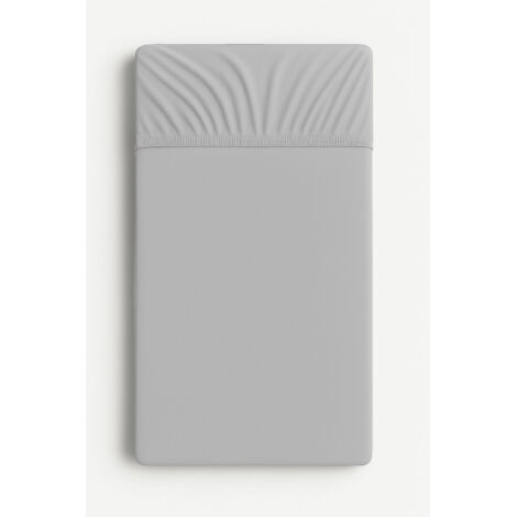 Sábana bajera ajustable de algodón jersey para cuna de 120x60 cm - gris