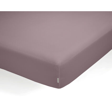 Sábana bajera ajustable de algodón orgánico color néctar. Cama de 105 cm.