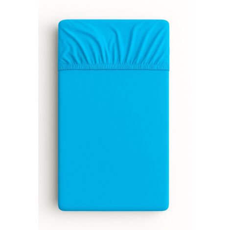Sábana bajera ajustable de algodón para cuna 140x70 cm - turquesa