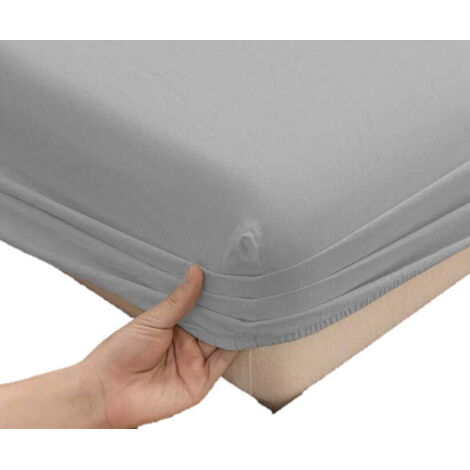 Sábana bajera ajustable de jersey 160x200 gris claro