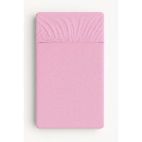 Sábana bajera ajustable de rizo para cuna 120x60cm - rosa