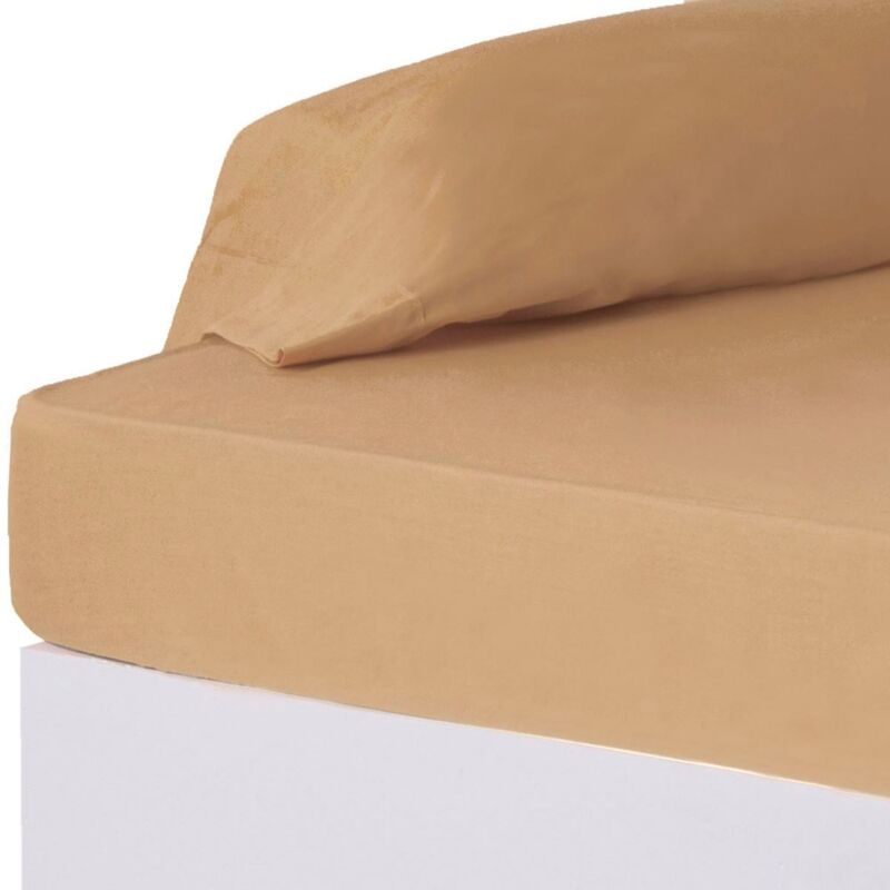 

Sábana bajera beige algodón / poliéster clásico cama de 135cm