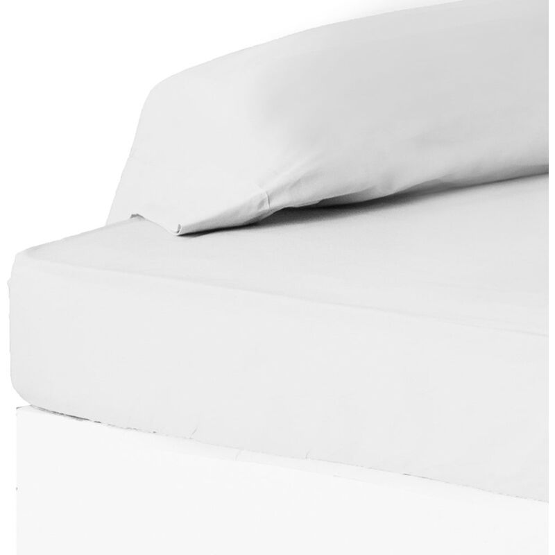 

Sábana bajera blanco algodón / poliéster clásico cama de 180 cm