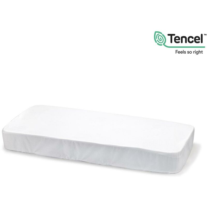 

Cambrass - Sabana bajera de tencel ajustable para cuna de 70x140 cm. Blanco - Blanco