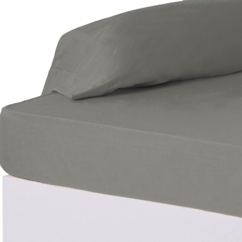 

Sábana bajera gris algodón / poliéster clásico cama de 90 cm