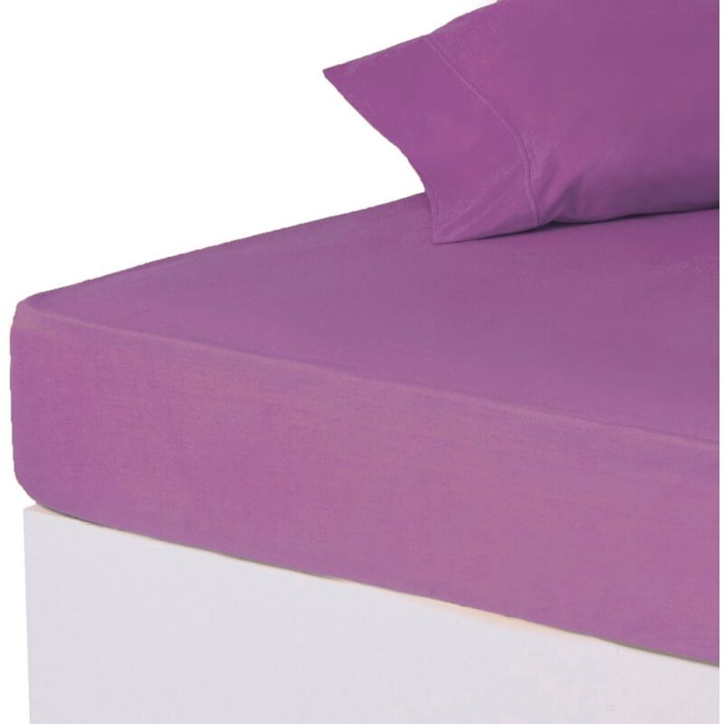 

Sábana bajera lila algodón / poliéster clásico cama de 150 cm