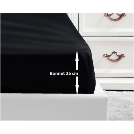 Sábana Bajera Lovely Home Negro Cama doble 140 x 190 cm