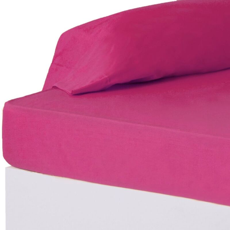 

Sábana bajera rosa algodón / poliéster clásico cama de 90 cm