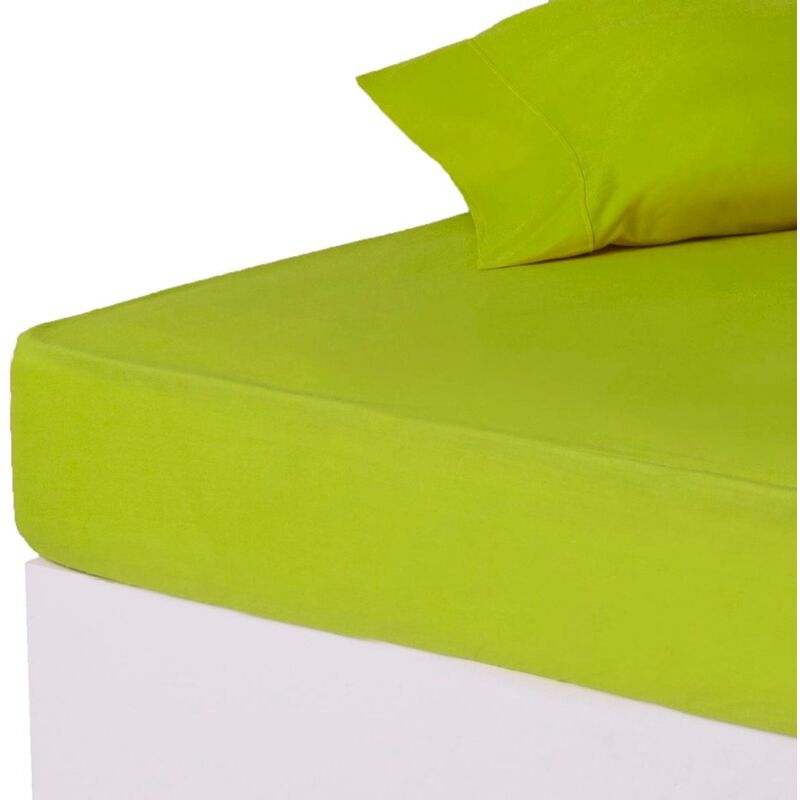 

Sábana bajera verde algodón / poliéster clásico cama de 150cm