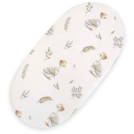 Sábana de algodón para capazo de Moisés Boho góndola 75x35 cm - Geese