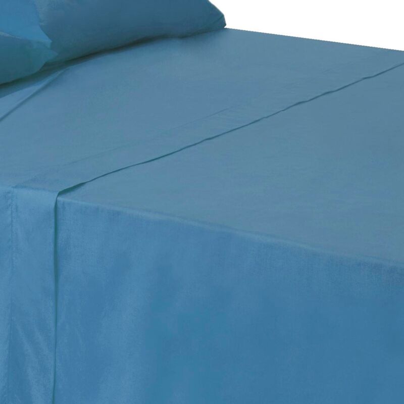 

Sábana encimera azul algodón / poliéster clásico cama de 150 cm