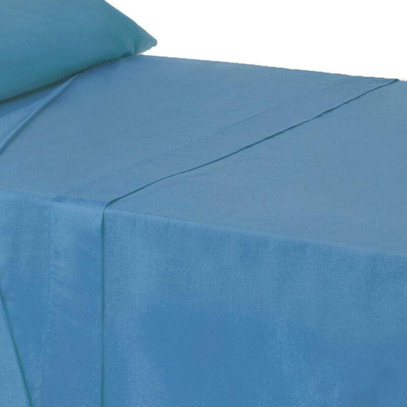 

Sábana encimera azul algodón / poliéster clásico cama de 180 cm