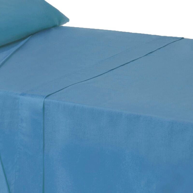 

Sábana encimera azul algodón / poliéster clásico cama de 90cm