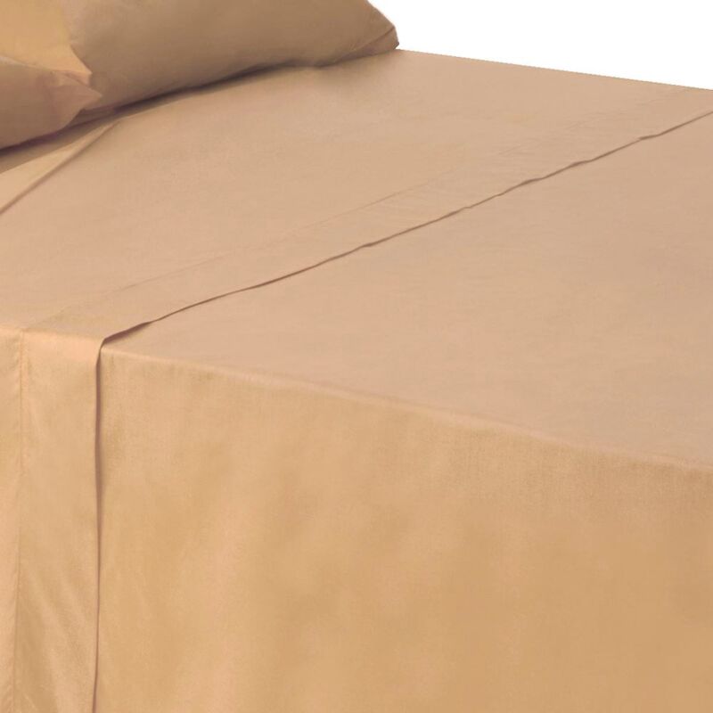 

Sábana encimera beige algodón / poliéster clásico cama de 150 cm