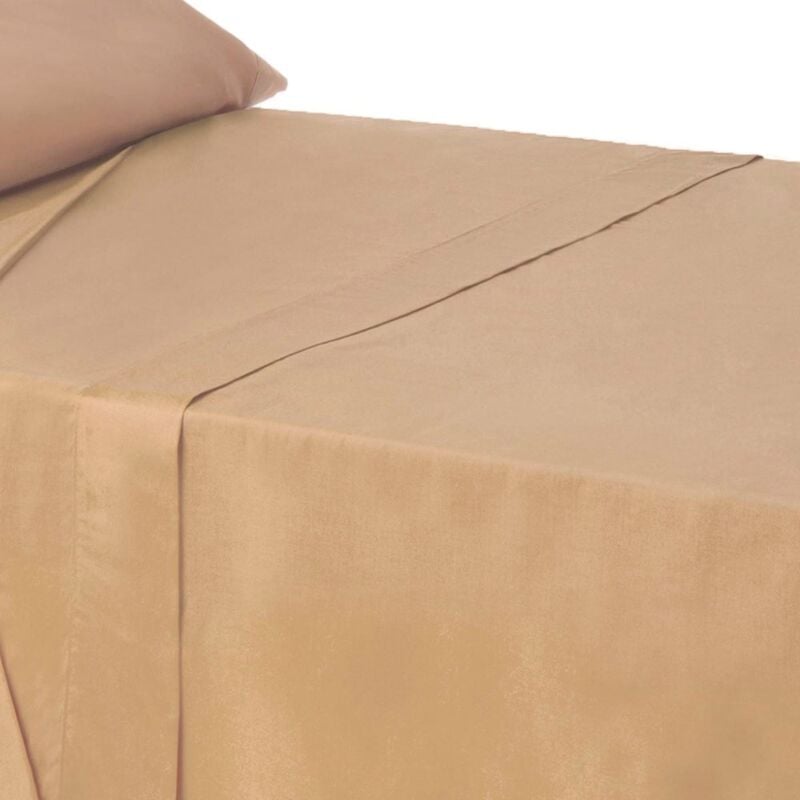 

Sábana encimera beige algodón / poliéster clásico cama de 90 cm