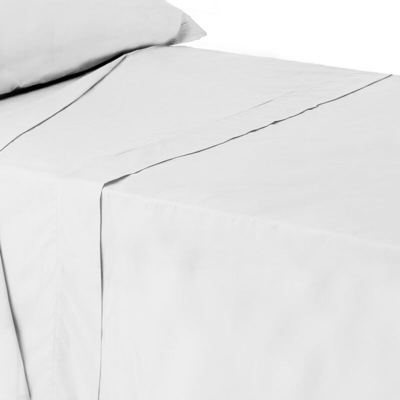 

Sábana encimera blanco algodón / poliéster clásico cama de 105 cm