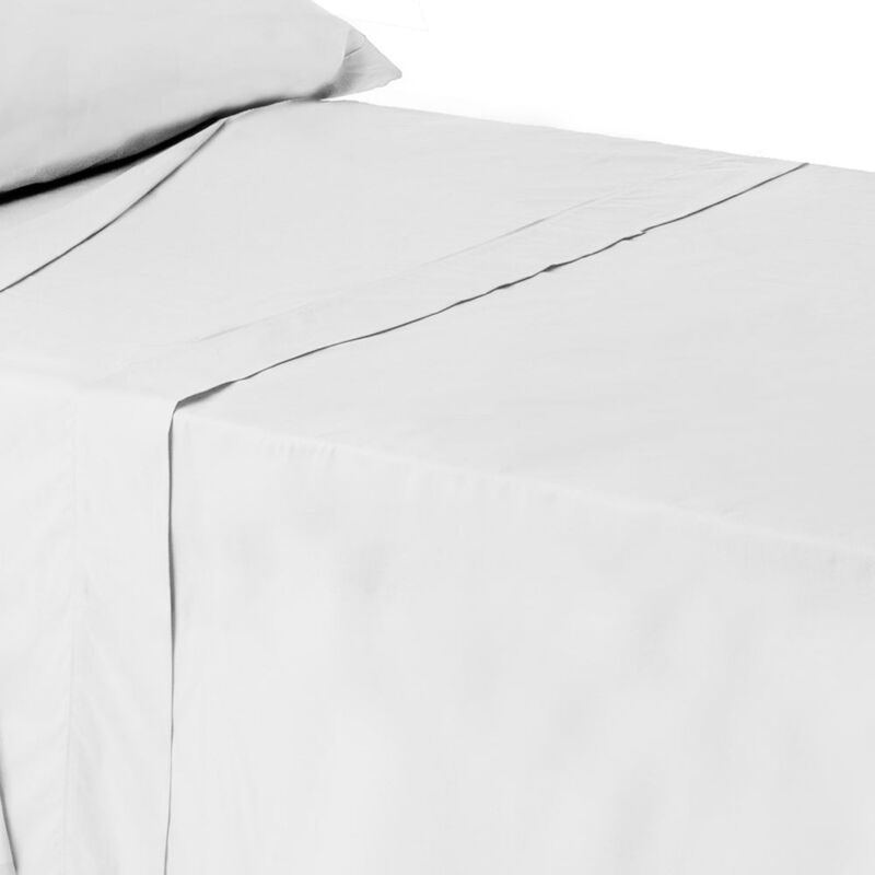 

Sábana encimera blanco algodón / poliéster clásico cama de 135 cm