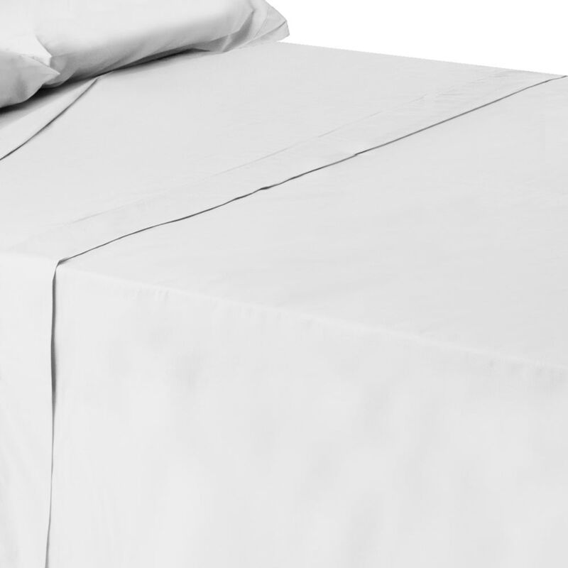 

Sábana encimera blanco algodón / poliéster clásico cama de 150 cm