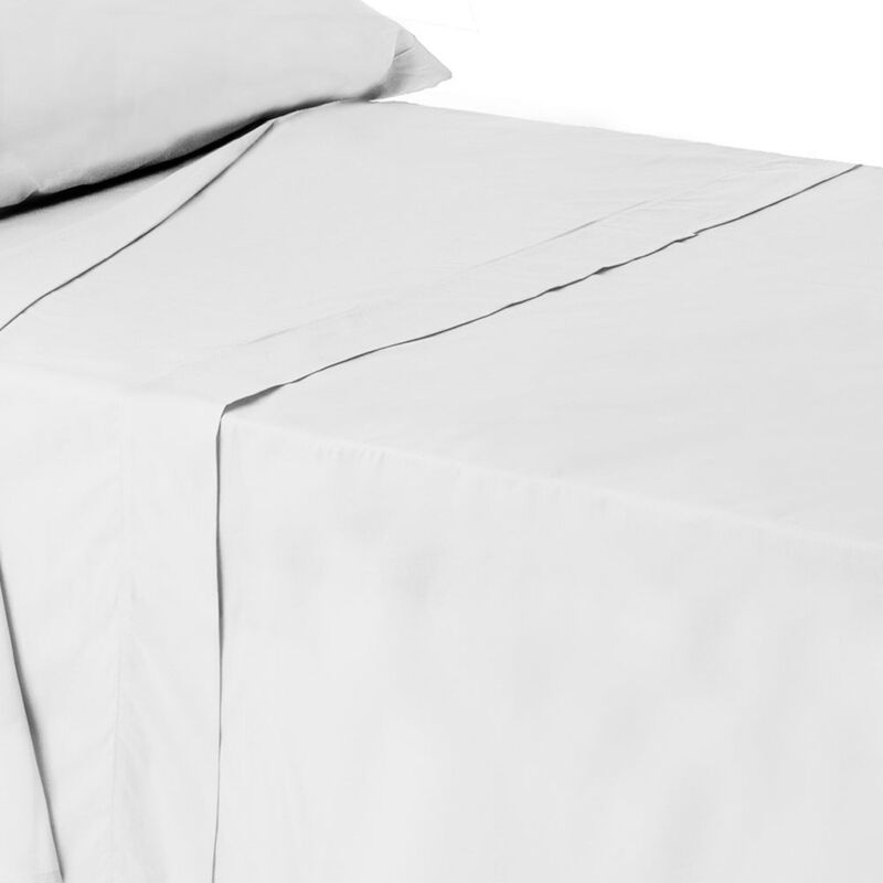 

Sábana encimera blanco algodón / poliéster clásico cama de 180 cm