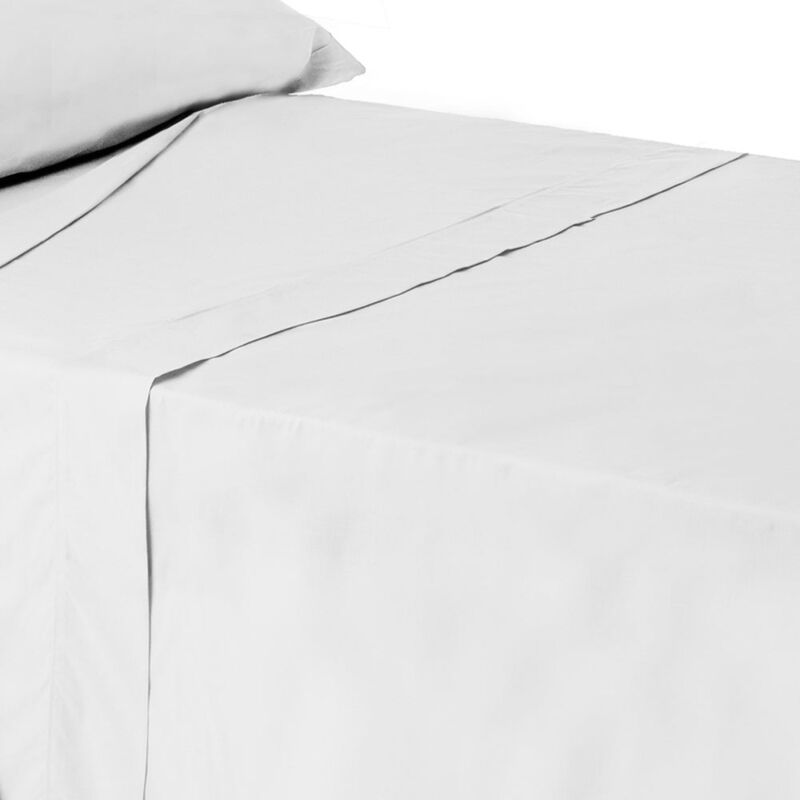 

Sábana encimera blanco algodón / poliéster clásico cama de 90 cm