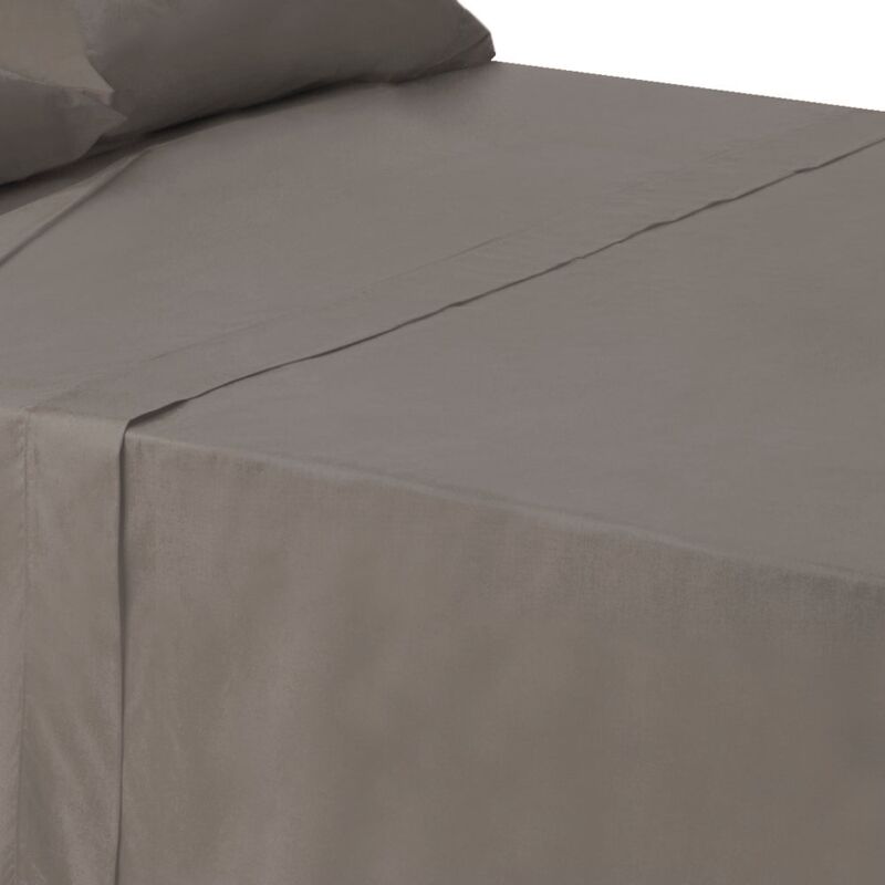 

Sábana encimera gris algodón / poliéster clásico cama de 150 cm