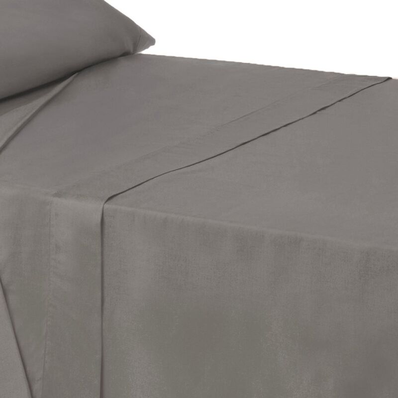 

Sábana encimera gris algodón / poliéster clásico cama de 180 cm