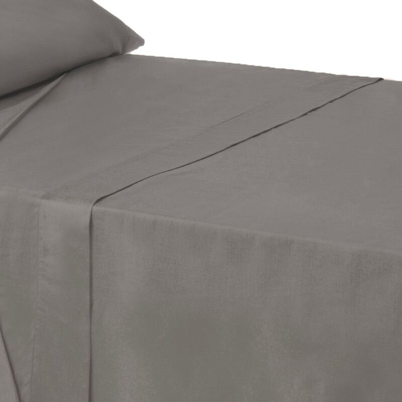 

Sábana encimera gris algodón / poliéster clásico cama de 90cm