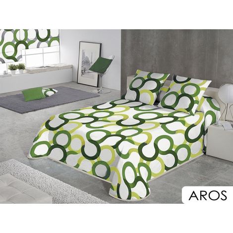 / 280/ x 280/ cm Lit 180/ Vert SABANALIA rustik Couvre-lit Fine d/écorative