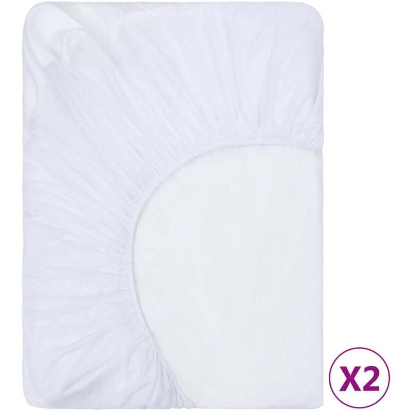 

Sábanas bajeras impermeables 2 uds algodón blanco 90x200 cm