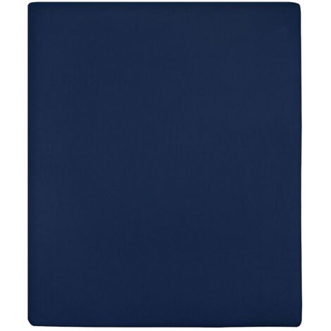 Sábanas bajeras jersey 2 uds algodón azul marino 100x200 cm