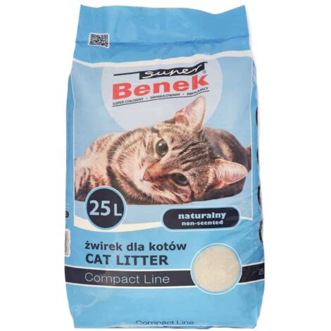 Sabbia per Gatti Super Benek Compact Natural Beige 25 L