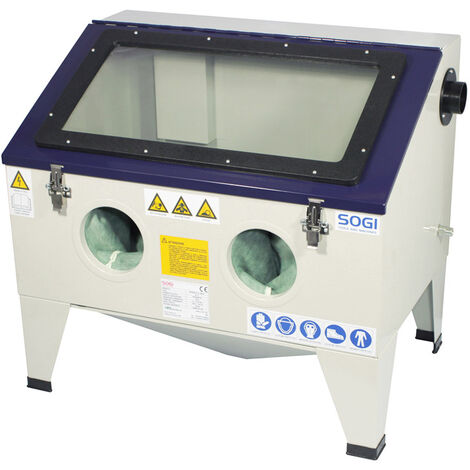 Sabbiatrice portatile professionale SOGI S-72 - 155 L - cabina di sabbiatura 750x500x300 mm - con accessori