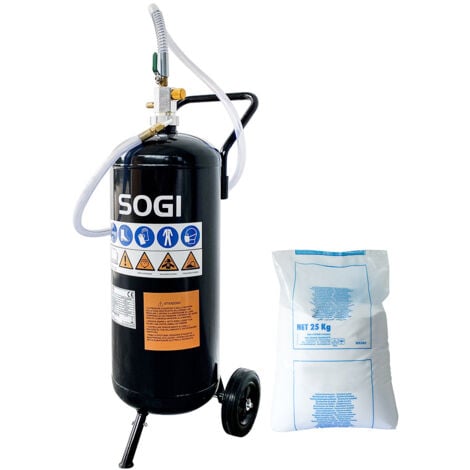 Sabbiatrice portatile SOGI SPS-7 - 26.5 L - 6.2 bar + sacco 25 kg di bicarbonato di sodio grana 300-500